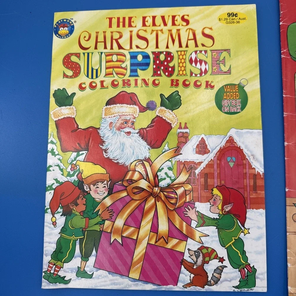 Vtg Lot Of 3 Unused Christmas Illustrated Coloring Activity Books Lot Paperback